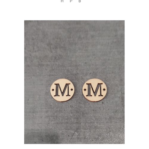 Lot de 2 connecteurs en bois lettre "m"