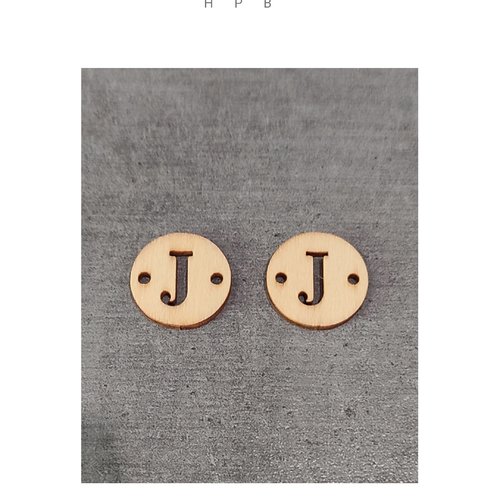 Lot de 2 connecteurs en bois lettre "j"