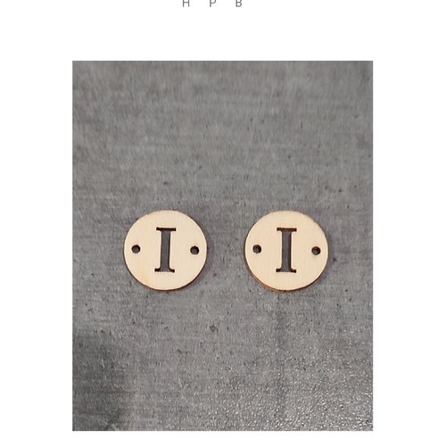 Lot de 2 connecteurs en bois lettre "i"