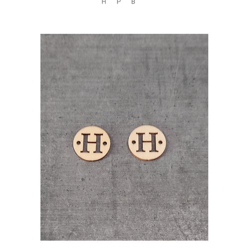 Lot de 2 connecteurs en bois lettre "h"