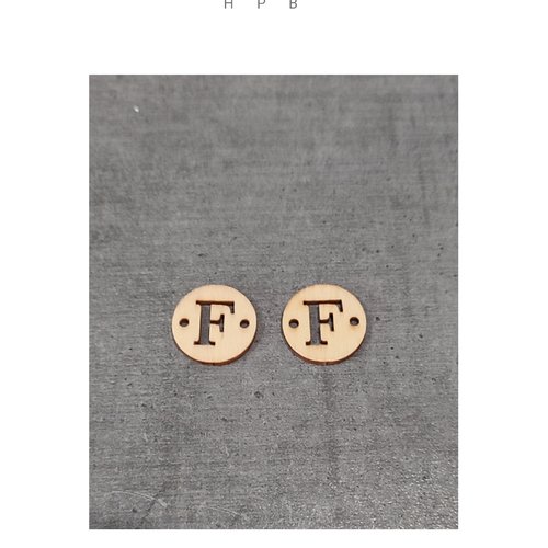 Lot de 2 connecteurs en bois lettre "f"