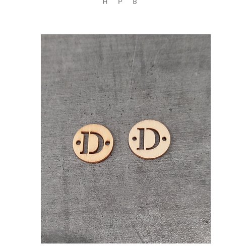 Lot de 2 connecteurs en bois lettre "d"
