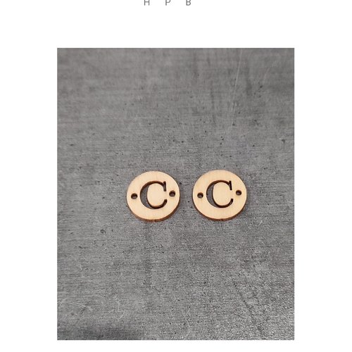 Lot de 2 connecteurs en bois lettre "c"