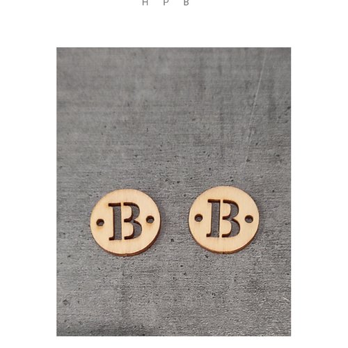 Lot de 2 connecteurs en bois lettre "b"