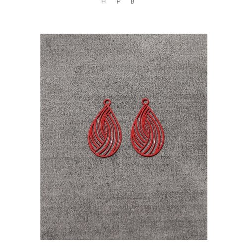 Lot de 2 petites estampes en laiton en forme de goutte