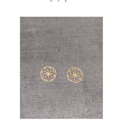 Lot de 2 petites estampes en laiton fleur de vie