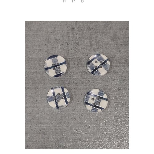 Lot de 4 boutons acryliques ronds
