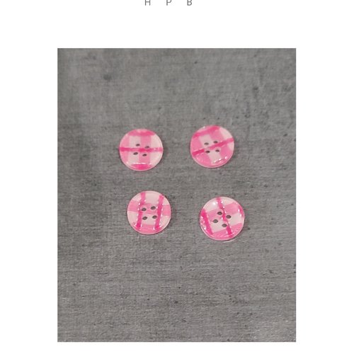 Lot de 4 boutons acryliques ronds