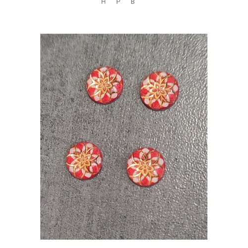 Lot de 4 cabochons ronds acryliques