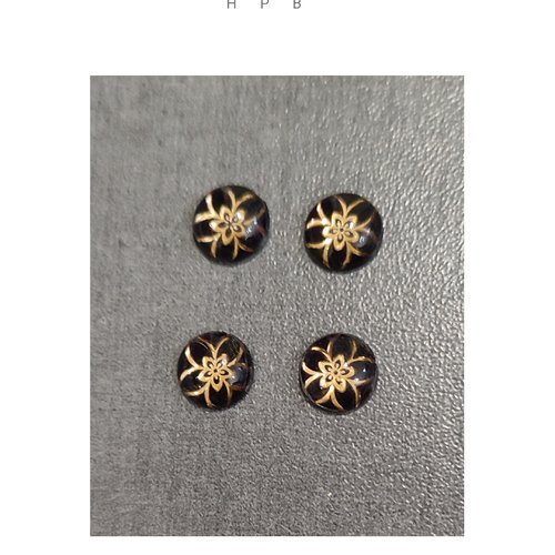 Lot de 4 cabochons ronds acryliques