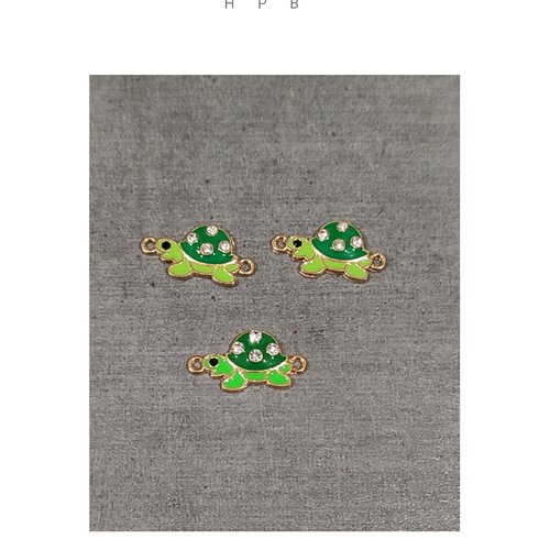 Lot de 3 breloques ou connecteurs tortue
