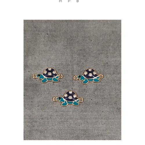 Lot de 3 breloques ou connecteurs tortue