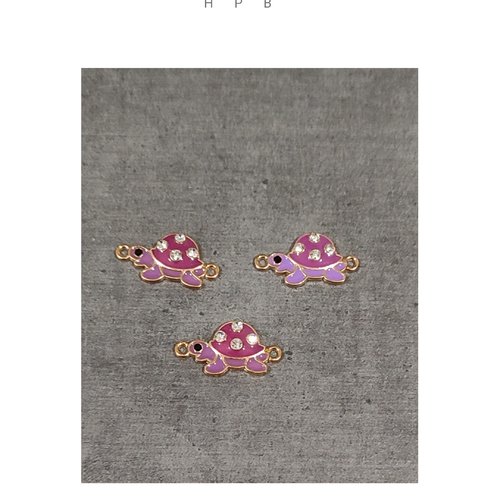 Lot de 3 breloques ou connecteurs tortue