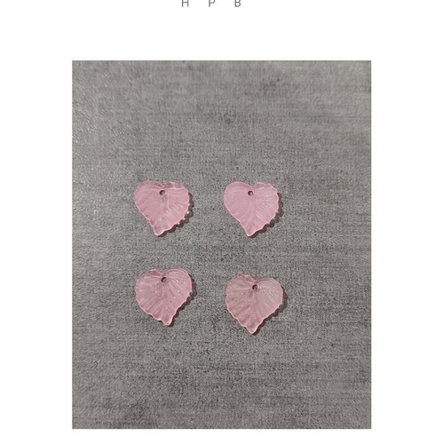 Lot de 4 perles acryliques feuilles