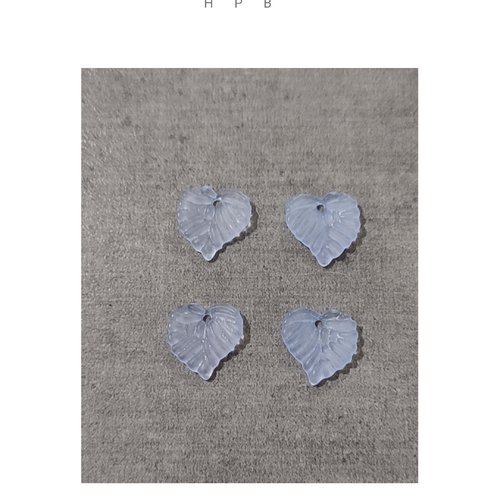 Lot de 4 perles acryliques feuilles