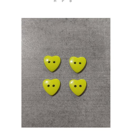 Lot de 4 boutons coeur