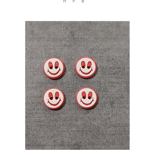 Lot de 4 boutons smiley