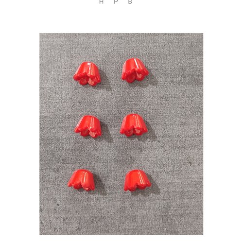 Lot de 6 perles acryliques fleurs muguet
