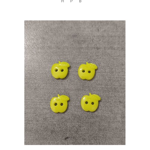 Lot de 4 boutons pomme