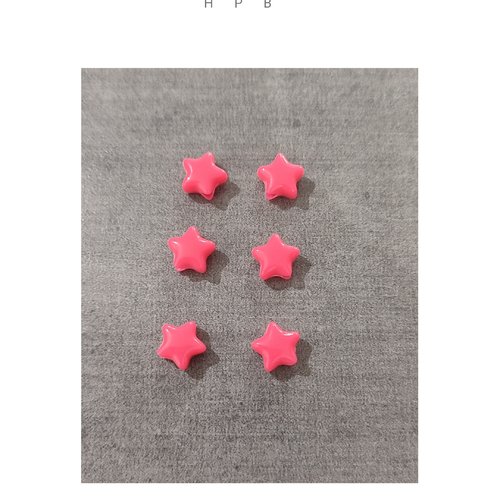 Lot de 6 perles acryliques étoiles