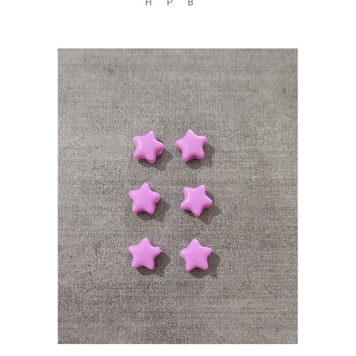 Lot de 6 perles acryliques étoiles
