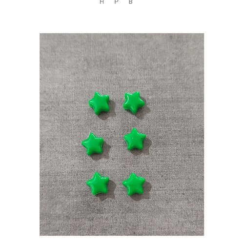 Lot de 6 perles acryliques étoiles