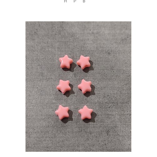 Lot de 6 perles acryliques étoiles