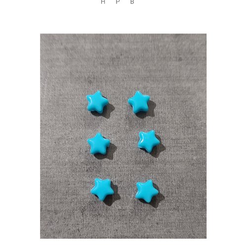Lot de 6 perles acryliques étoiles