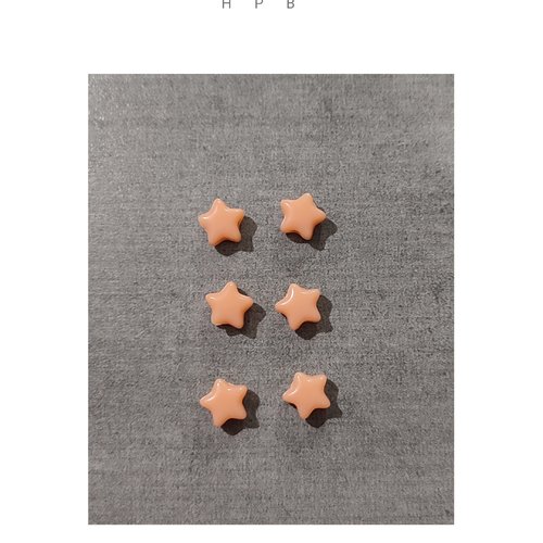 Lot de 6 perles acryliques étoiles