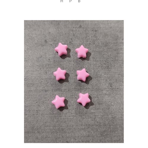 Lot de 6 perles acryliques étoiles