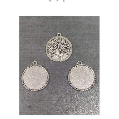 Lot de 3 supports de cabochon 25 mm