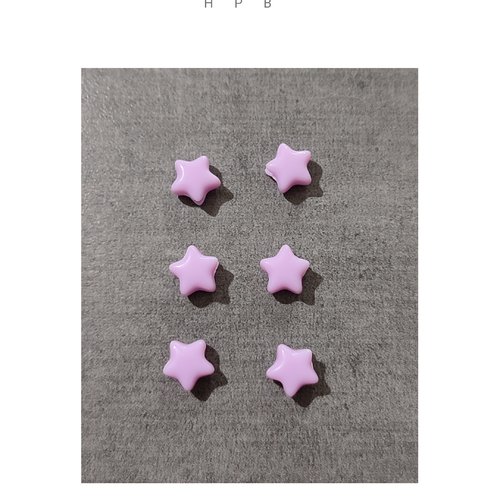 Lot de 6 perles acryliques étoiles