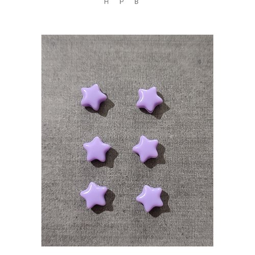 Lot de 6 perles acryliques étoiles