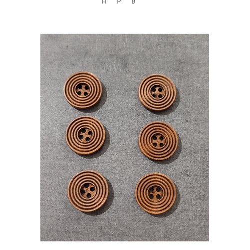 Lot de 6 boutons en bois