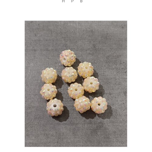 Lot de 10 perles rondes acryliques 12 mm