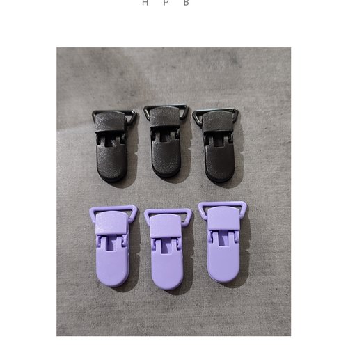 Assortiment de 6 attaches clips plastiques