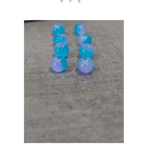 Lot de 8 perles rondes en verre 6 mm