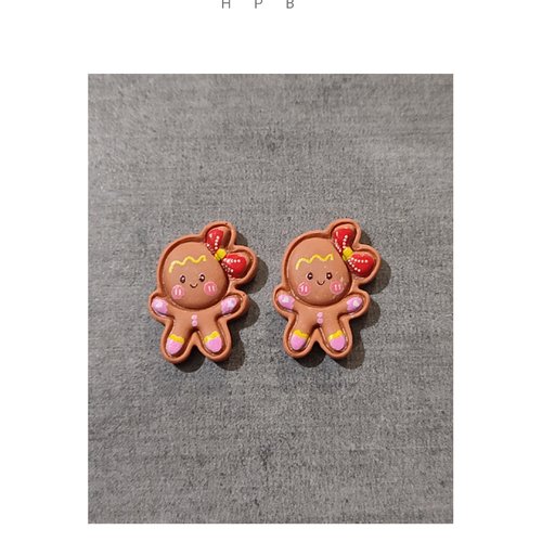 Lot de deux cabochons noël en résine