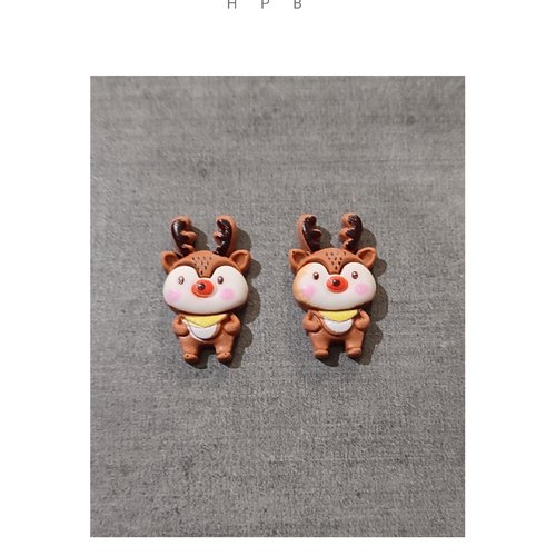 Lot de deux cabochons noël en résine