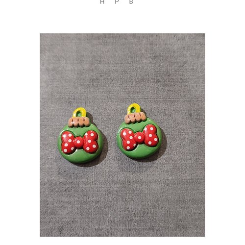 Lot de deux cabochons noël en résine