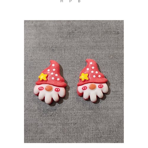 Lot de deux cabochons noël en résine