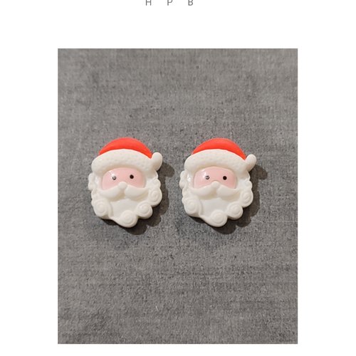 Lot de deux cabochons noël en résine