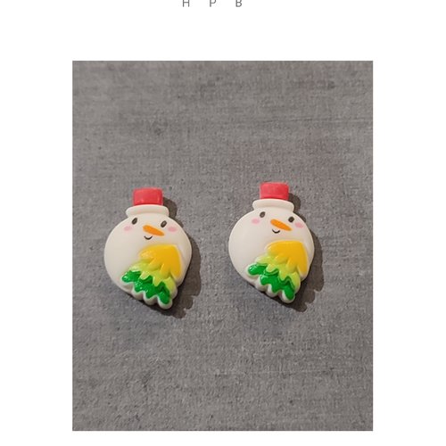 Lot de deux cabochons noël en résine