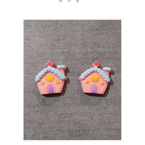 Lot de deux cabochons noël en résine