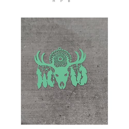 Estampe tête de bison en laiton