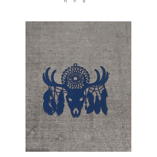 Estampe tête de bison en laiton