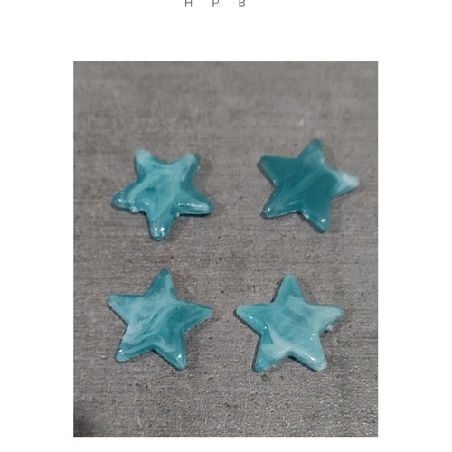 Lot de 4 perles acryliques étoiles