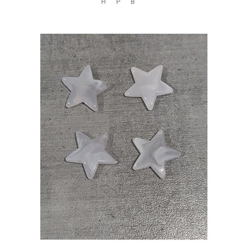 Lot de 4 perles acryliques étoiles