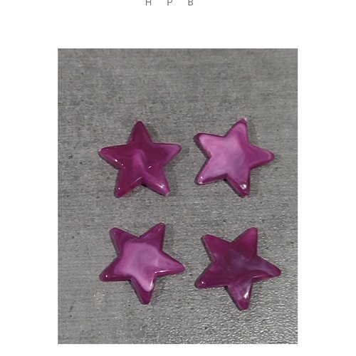 Lot de 4 perles acryliques étoiles