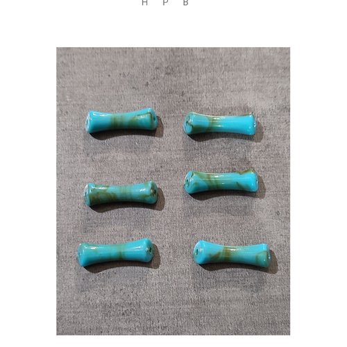 Lot de 6 perles acryliques tubes